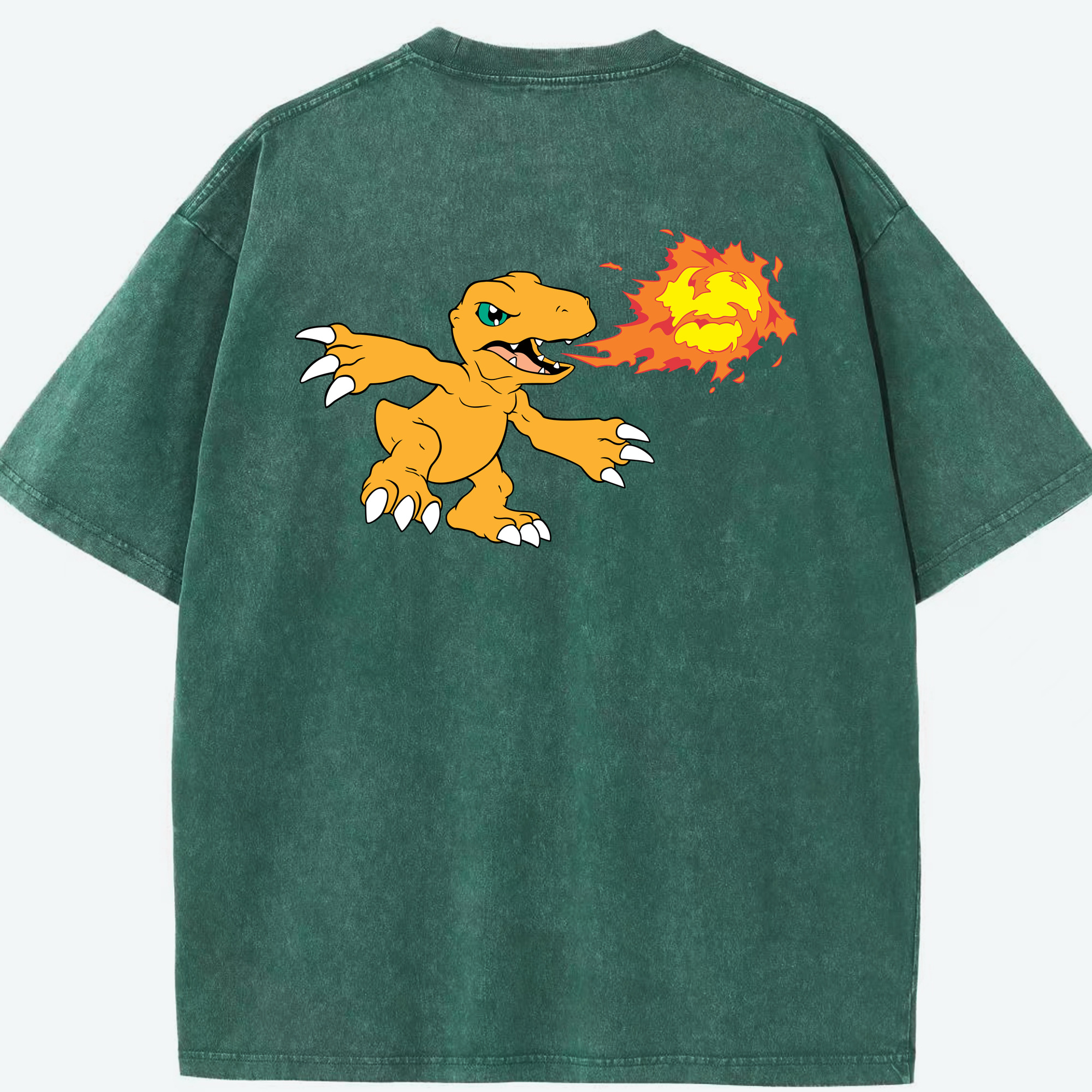 （画像用） Digimon デジタルモンスター/デジモン 綿100% ヴィンテージ風 半袖Tシャツ（背面プリント）